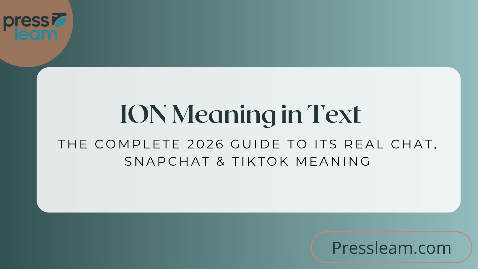 ION Meaning in Text