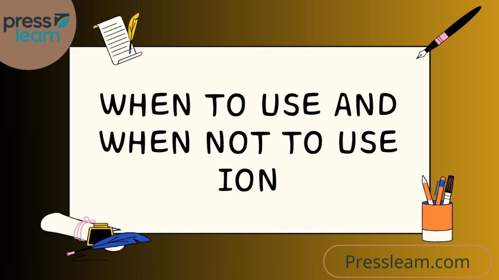 When to Use and When Not to Use ION