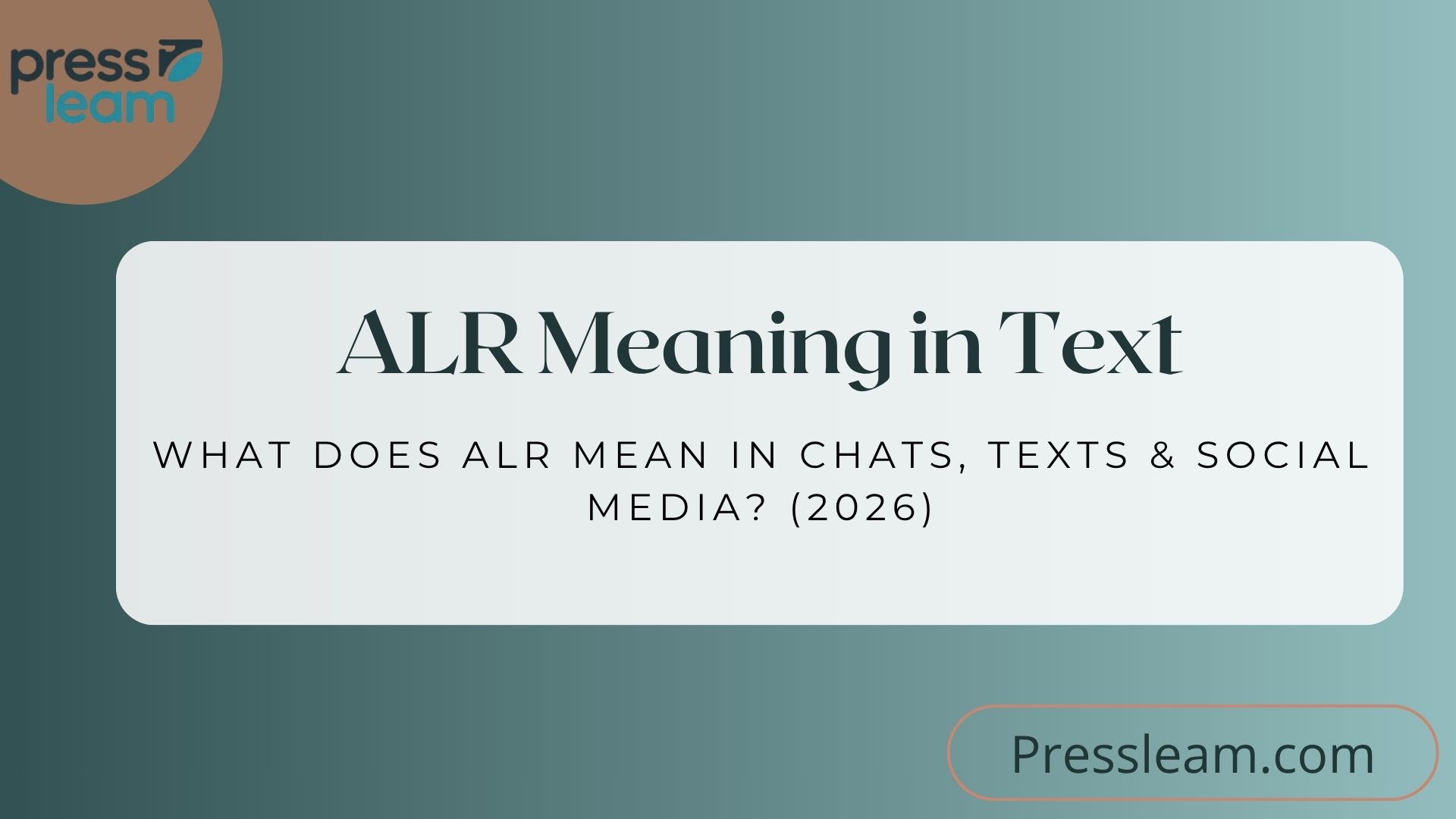ALR Meaning in Text